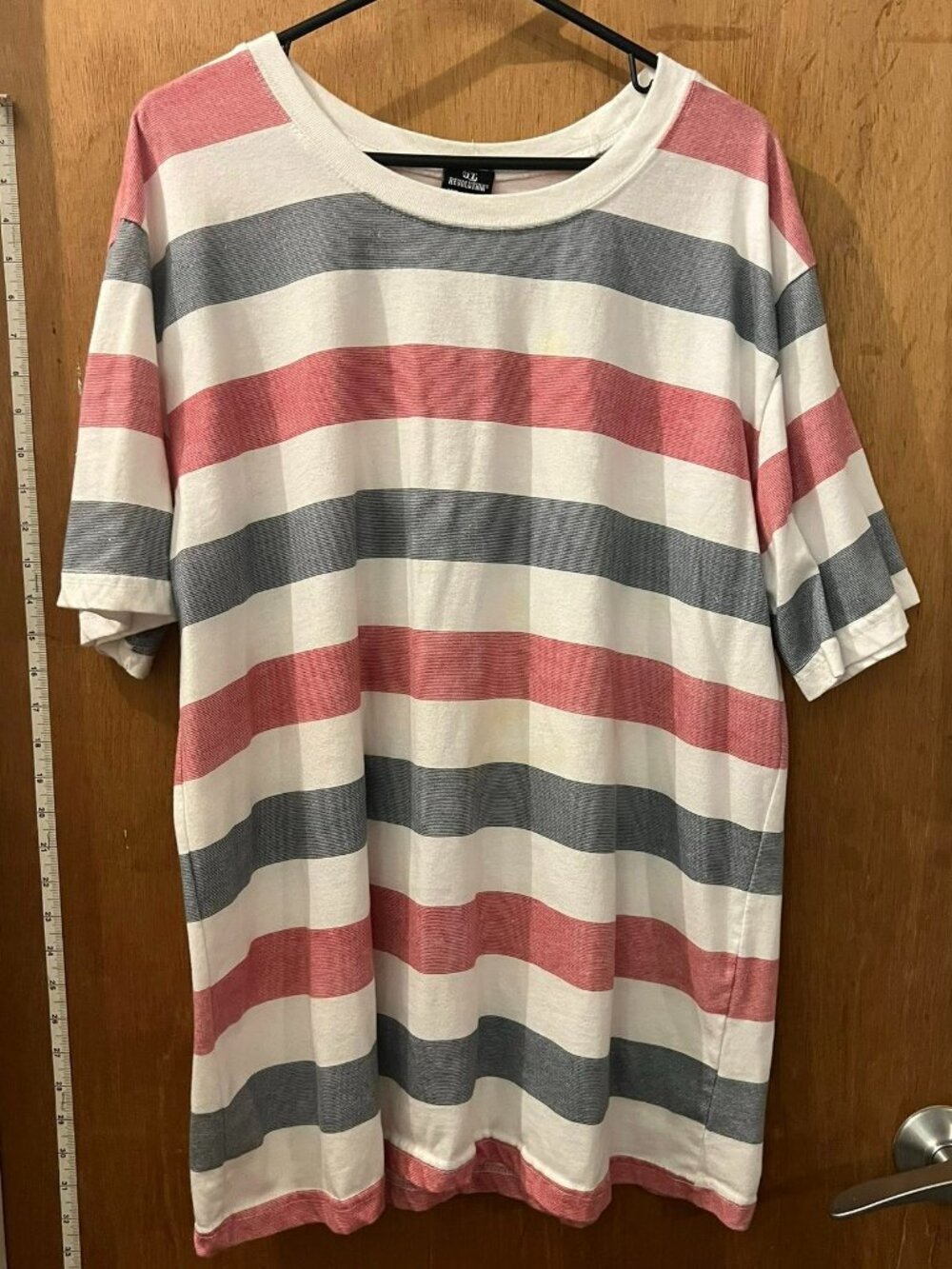 Size 2XL - OT Revolution - Men's Red/Gray/White Short Sleeve Knit T-Shirt